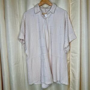 Entro ivory terry cloth shorts romper resort wear 
cover up size large NWT